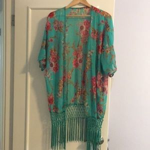 Chiffon Kimono with tassels